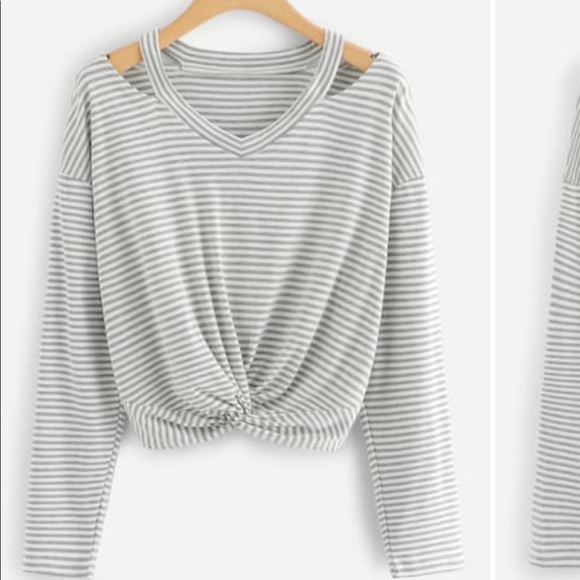 Tops - Twist Front Semi-Crop Top